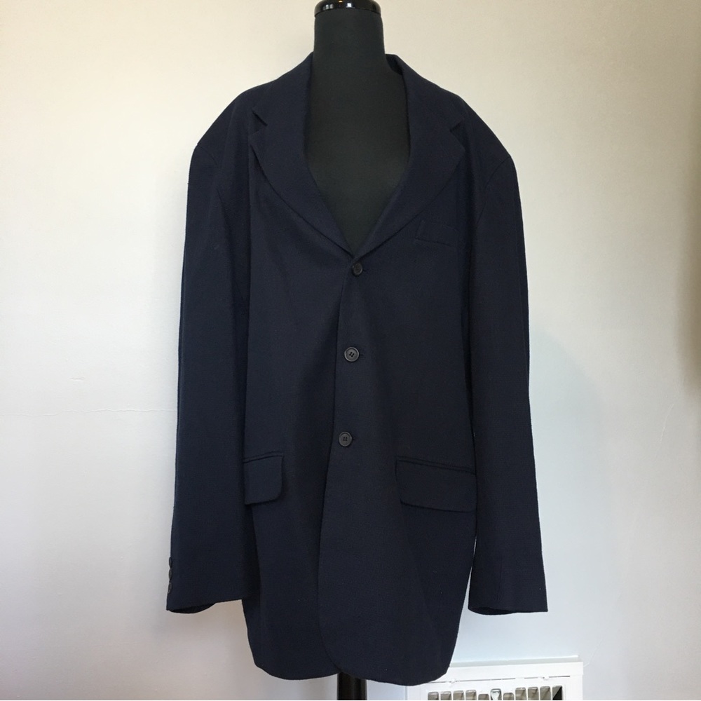VTG 90s Henry Grethel Navy Blue Tweed Sport Coat, XLT